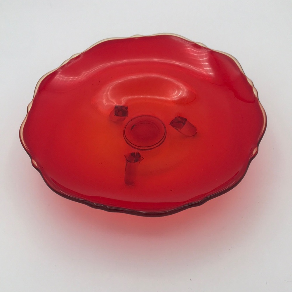VTG Viking Amberina Footed Bon‎ Bon Dish